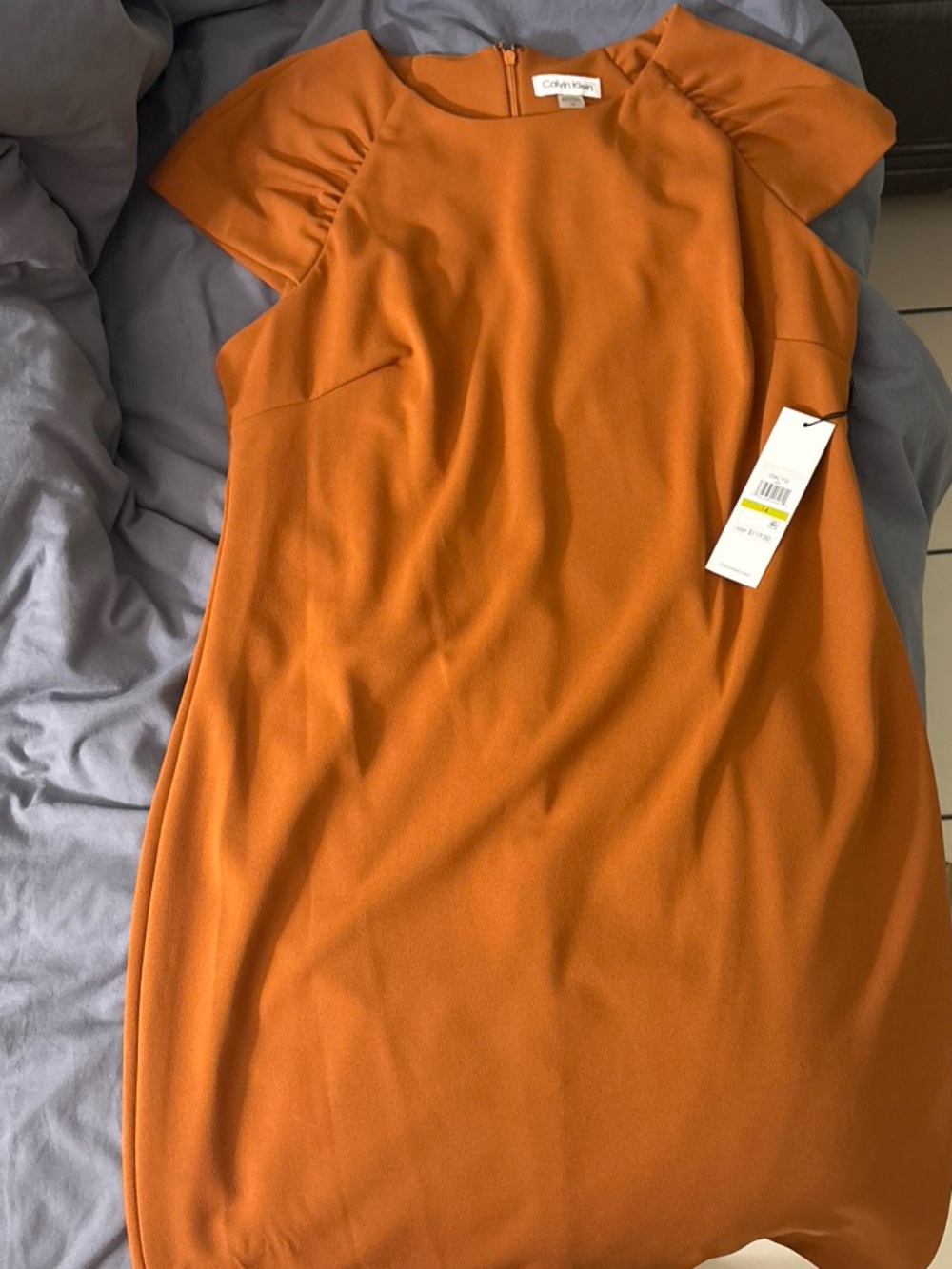 Calvin Klein Rust-Orange Pencil Dress Skirt